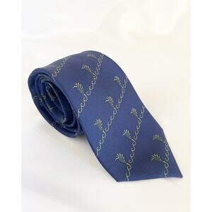 HERMES Silk Vintage Tie Navy Blue Sea Horse Design RARE COA